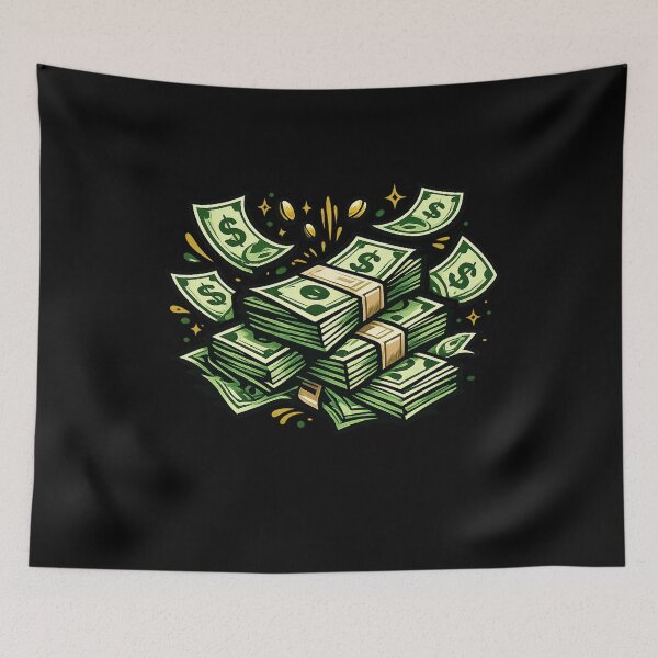 Item preview, Money Stack Illustration – Cash Wealth Sticker Design designed and sold by DrizzyV.