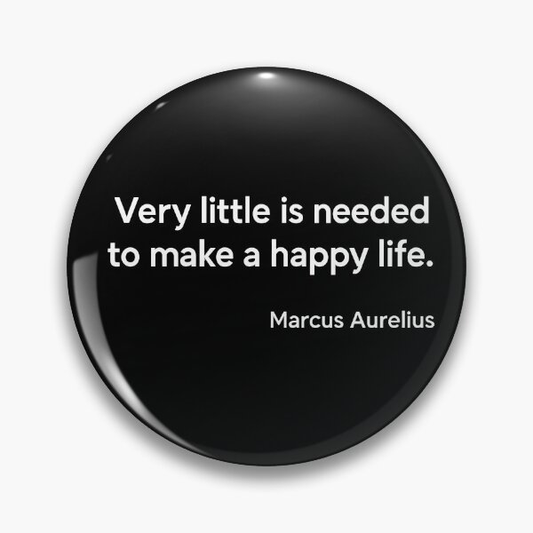 Item preview, A Happy Life – Marcus Aurelius Minimalist Stoic T-Shirt (White Font) designed and sold by TshirtsLabs.