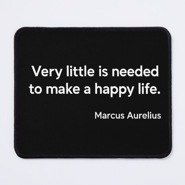 Item preview, A Happy Life – Marcus Aurelius Minimalist Stoic T-Shirt (White Font) designed and sold by TshirtsLabs.