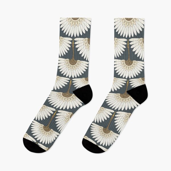 Item preview, art deco cranes obsidian gray designed and sold by scrummy.
