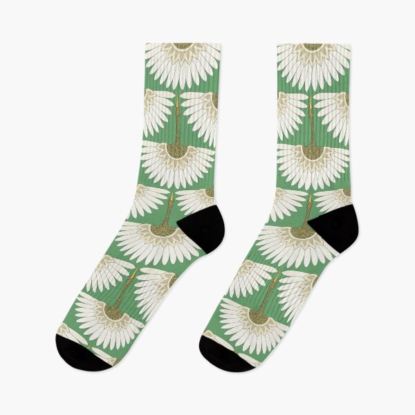 Item preview, art deco cranes meadow green designed and sold by scrummy.