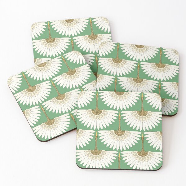 Item preview, art deco cranes meadow green designed and sold by scrummy.
