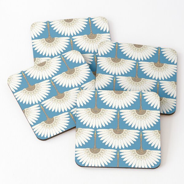 Item preview, art deco cranes blue designed and sold by scrummy.