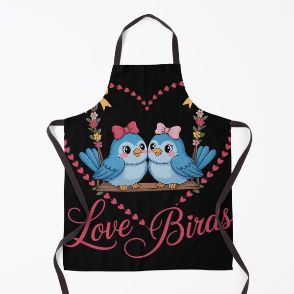 Item preview, 80_s Style Love Birds On Swing in Heart Flowers Bows designed and sold by tiemacopaxer.