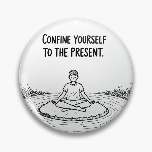 Item preview, Confine Yourself to the Present – Daily Stoic Quote by Marcus Aurelius | Mindfulness Illustration designed and sold by artbibun.