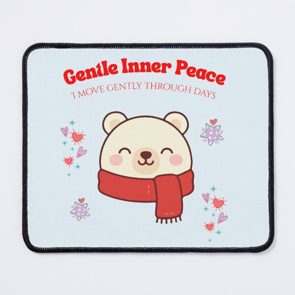 Item preview, Gentle Inner Peace – I Move Gently Through Days Cute Calm Bear Illustration designed and sold by YasirHamidDesigns .