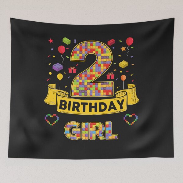 Item preview, 2nd Birthday Girl Shirt - Colorful Building Blocks Birthday T-Shirt | Birthday Number Series designed and sold by GreatLion1017.