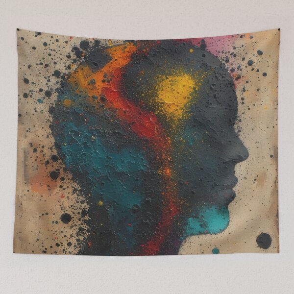 Item preview, Head in colors, thoughts and feelings in a color explosion designed and sold by Mianku | Für das Leben.