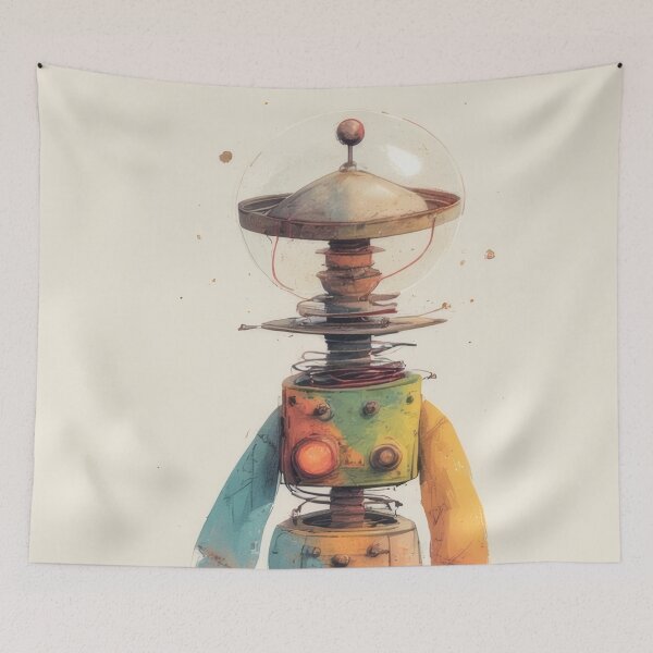 Item preview, Disassembled robot in a summer meadow designed and sold by Mianku | Für das Leben.