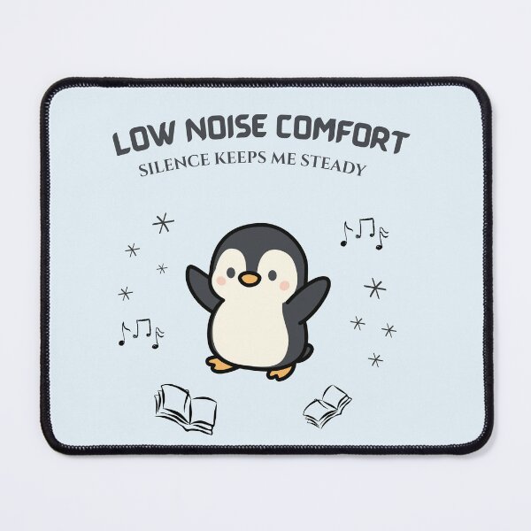 Item preview, Low Noise Comfort – Silence Keeps Me Steady Cute Penguin Calm Illustration designed and sold by YasirHamidDesigns .