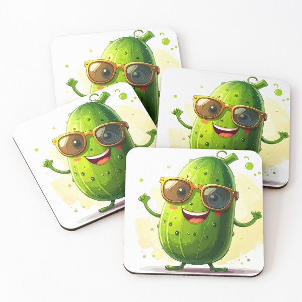 Item preview, Cool Cucumber Cartoon with Sunglasses designed and sold by mcraft studio.