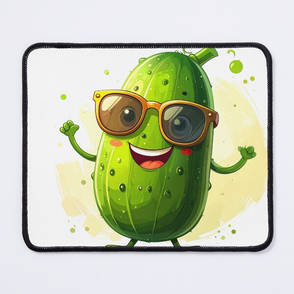 Item preview, Cool Cucumber Cartoon with Sunglasses designed and sold by mcraft studio.