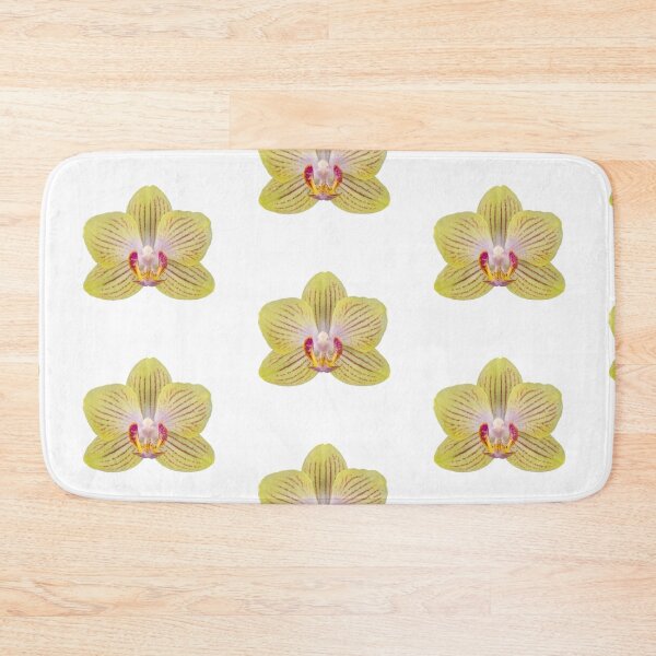 Item preview, yellow striped orchid flower sticker designed and sold by inainart.