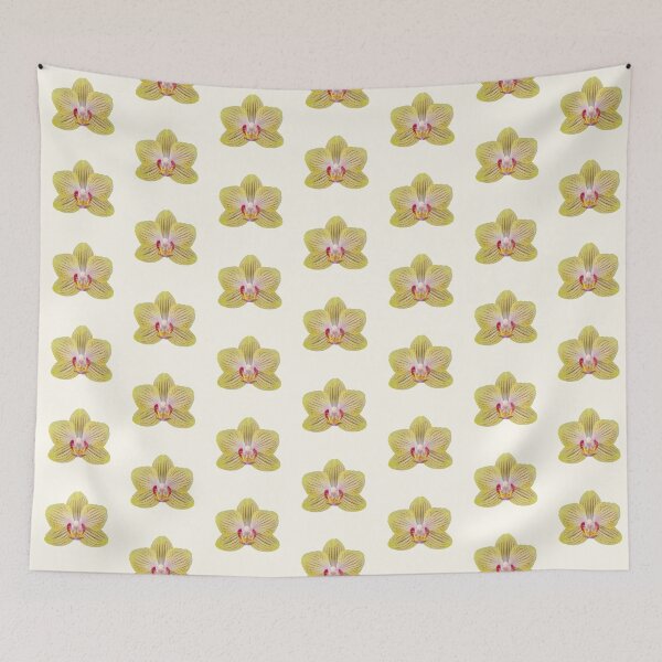 Item preview, yellow striped orchid flower sticker designed and sold by inainart.
