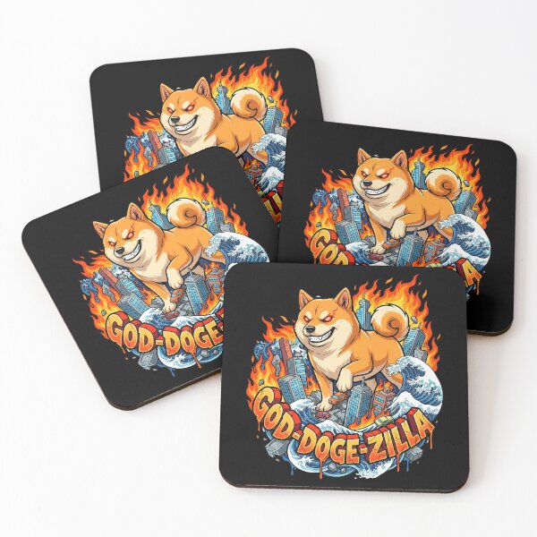 Item preview, Shiba Inu Kaiju Stomping City Fire  designed and sold by Tong4130.