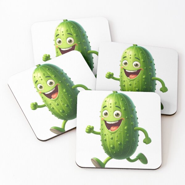 Item preview, Happy Running Cucumber Cartoon Character designed and sold by mcraft studio.