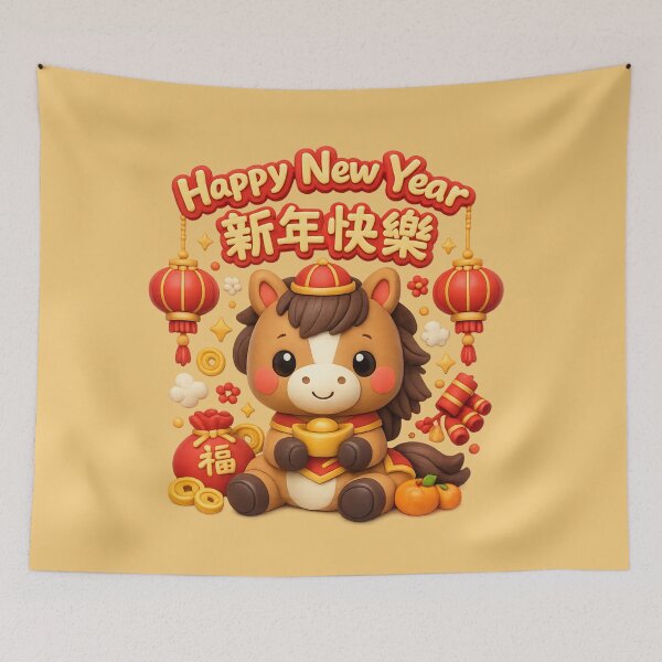 Item preview, Cute Year of the Horse | Kawaii Chinese New Year Zodiac Art designed and sold by Moons Studio.