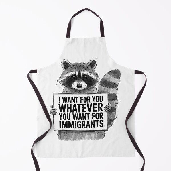 Item preview,  I Want For You Whatever You Want For Immigrants Unique Hand-Drawn Raccoon designed and sold by ketkacreations.