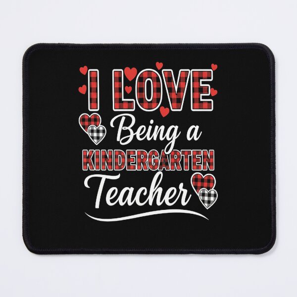 Item preview, I Love Being a Kindergarten Teacher Plaid Hearts Art designed and sold by FreeArt2.