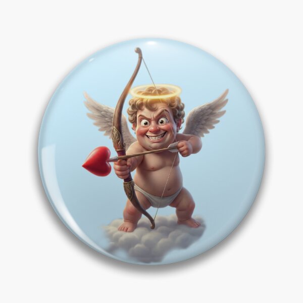 Item preview, Mischievous 3D Cupid with Bow - Funny Cheerful Valentine Archer designed and sold by PixMoody.