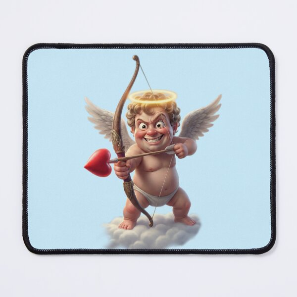 Item preview, Mischievous 3D Cupid with Bow - Funny Cheerful Valentine Archer designed and sold by PixMoody.