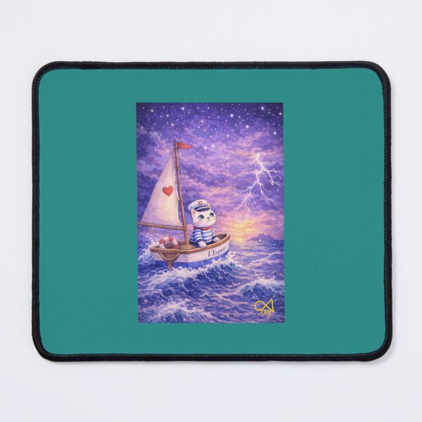 Item preview, LaMaisonOfMY MY FRENCH CAT SAILING INTO LOVE VALENTINES 2026 COLLECTION  NO. 24 On Green designed and sold by LaMaisonOfMY.