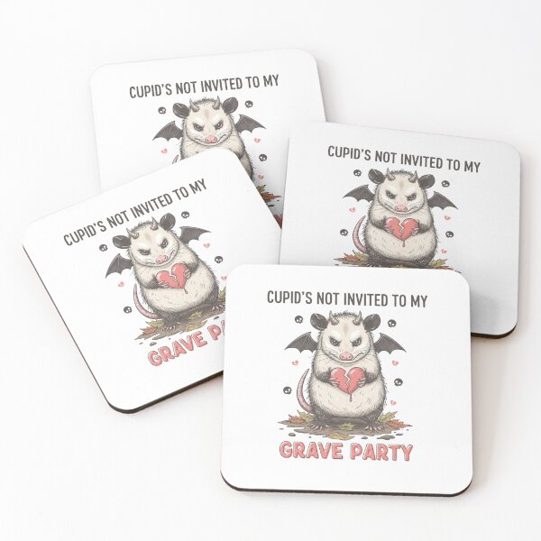 Item preview, Anti-Valentine Opossum: Cupid’s Not Invited to My Grave Party | Edgy Gothic Illustration designed and sold by Colorful-Garden.