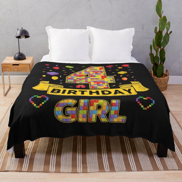 Item preview, 4th Birthday Girl Shirt – Colorful Building Blocks Birthday T-Shirt | Birthday Number Series designed and sold by GreatLion1017.