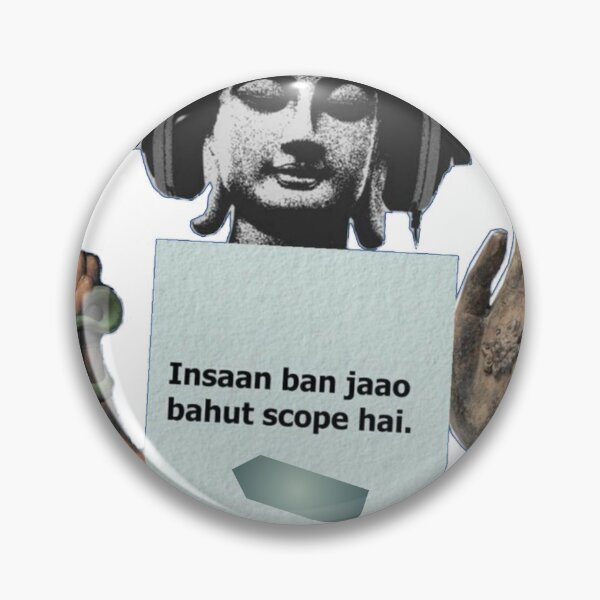 Item preview, Insaan Ban Jao Bahut Scope Hai - Buddha with Headphones Snake Meme Art | Hindi Funny Spiritual Quote designed and sold by Craft-Qasba .