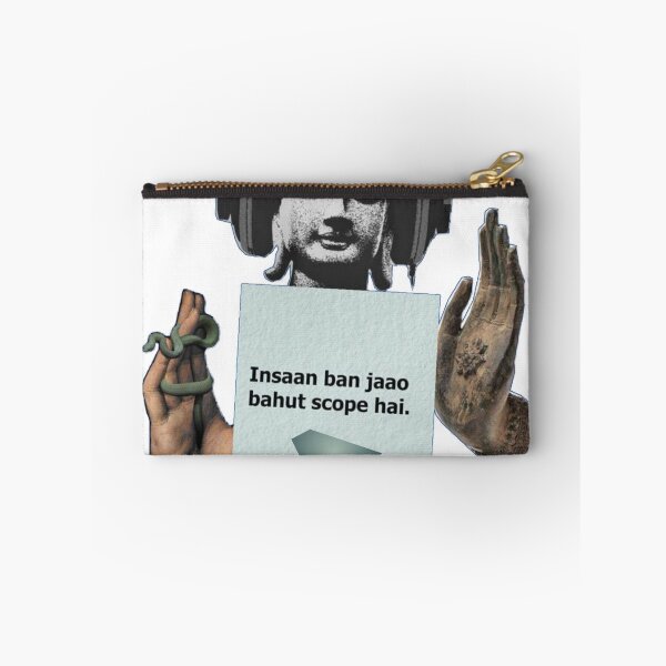 Item preview, Insaan Ban Jao Bahut Scope Hai - Buddha with Headphones Snake Meme Art | Hindi Funny Spiritual Quote designed and sold by Craft-Qasba .