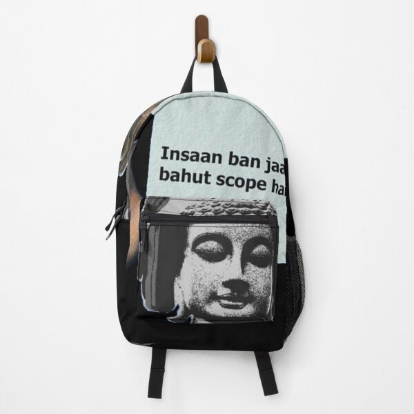 Item preview, Insaan Ban Jao Bahut Scope Hai - Buddha with Headphones Snake Meme Art | Hindi Funny Spiritual Quote designed and sold by Craft-Qasba .