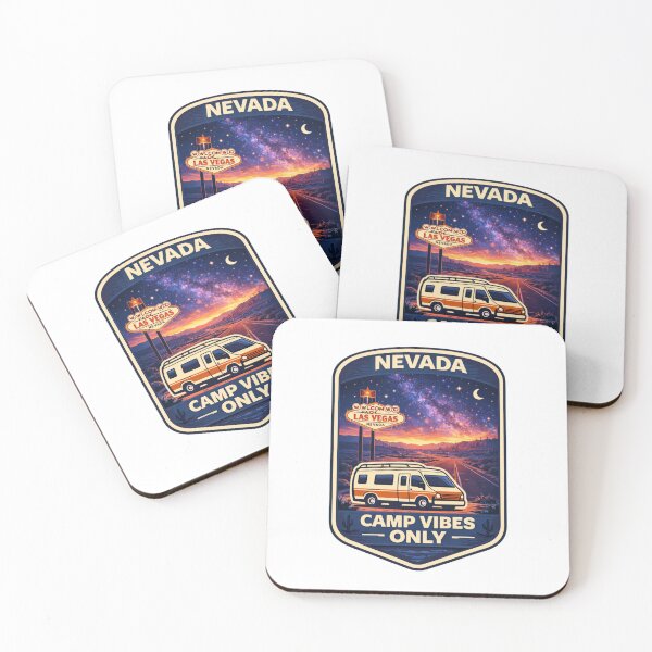 Item preview, Nevada Camp Vibes Only – Desert Highway Road Trip Camper Badge designed and sold by Purdiole-art.