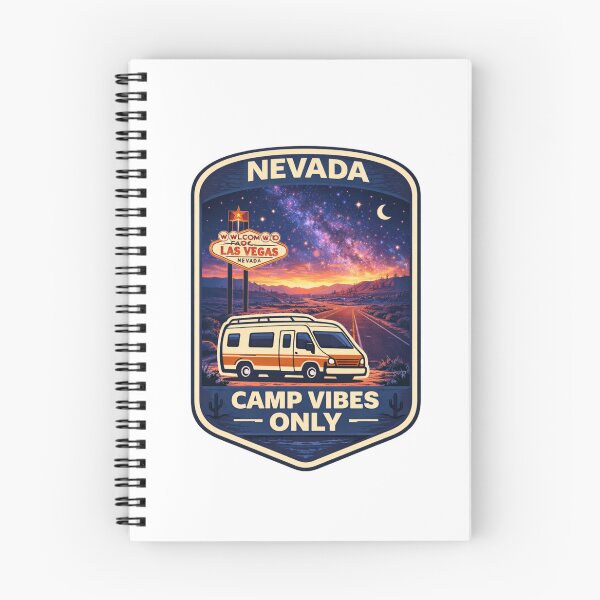 Item preview, Nevada Camp Vibes Only – Desert Highway Road Trip Camper Badge designed and sold by Purdiole-art.