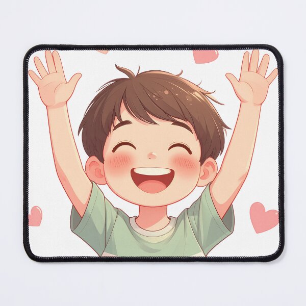 Item preview, Cute Happy Boy Cartoon | Adorable Smiling Kid with Hearts Illustration designed and sold by mcraft studio.