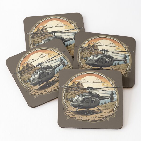Item preview, Black Helicopter Adventure - Vintage Retro Art designed and sold by xofi.