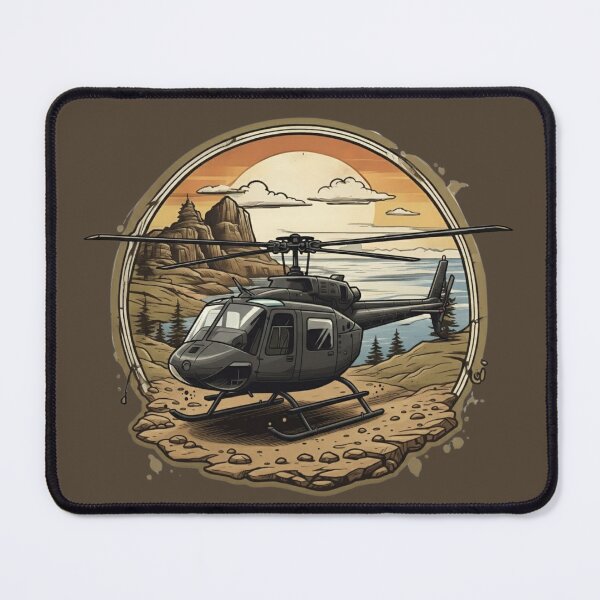 Item preview, Black Helicopter Adventure - Vintage Retro Art designed and sold by xofi.