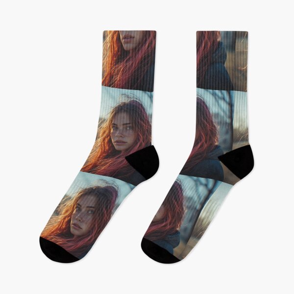 Item preview, Golden Hour Reverie: Pink Hair Portrait designed and sold by EvoluTee.