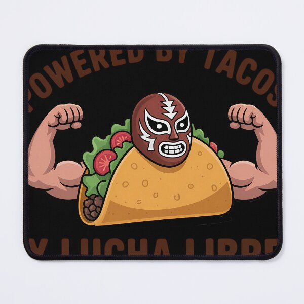 Item preview, Funny Powered by Tacos Y Lucha Libre Muscular Taco Wrestling designed and sold by tiemacopaxer.