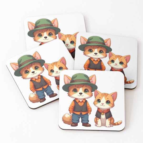 Item preview, Cute Chibi Dog and Cat Duo | Kawaii Animal Friends Illustration designed and sold by mcraft studio.