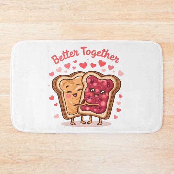 Item preview, Better Together Peanut Butter & Jelly Toast Hug Cute Kawaii Sticker designed and sold by FestivityFinds.
