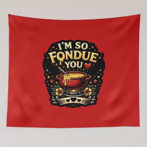 Item preview, I'm so Fondue You Cute Love Quote for Couples designed and sold by DemureArtsy.
