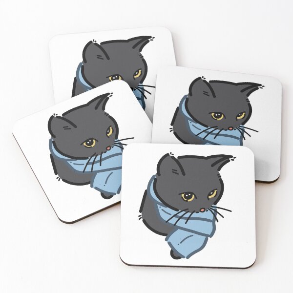Aperçu de l'œuvre Tangie - Chaton noir à l'écharpe bleue créée et vendue par Springethereal.