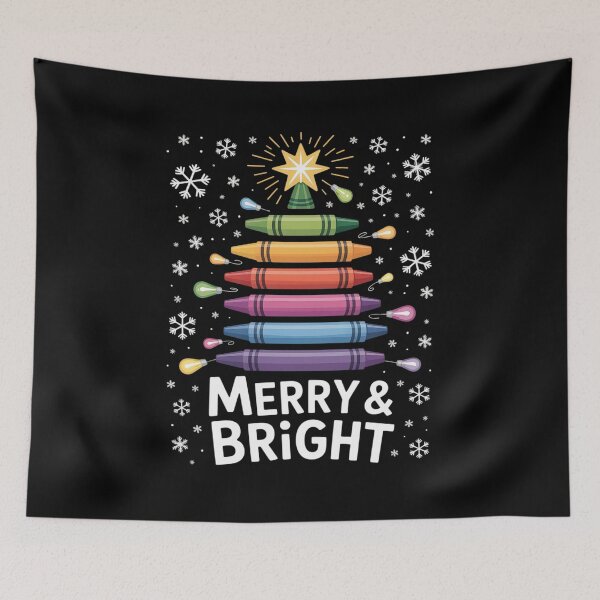 Item preview, Teacher Crayon Christmas Tree Lights Student School Xmas designed and sold by angolinnArt.