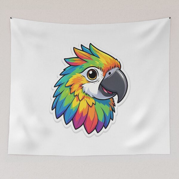Item preview, Vibrant Rainbow Parrot – Colorful Tropical Bird Illustration designed and sold by Kavya Art.