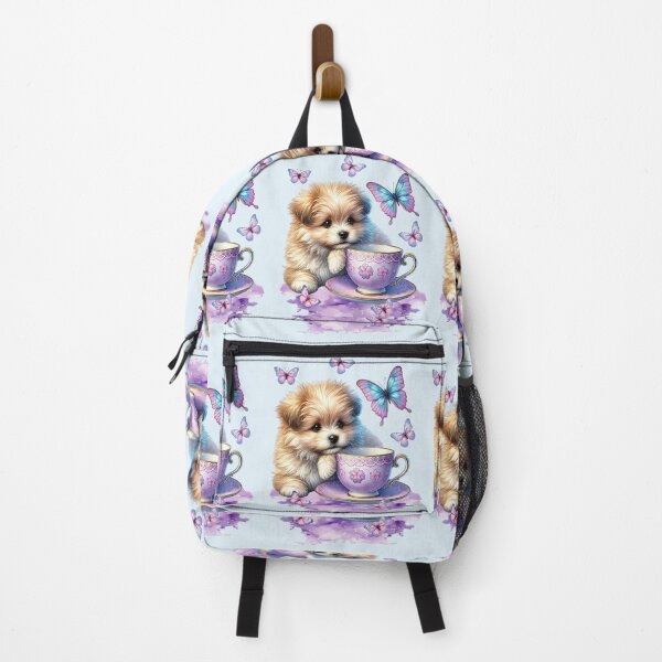 Item preview, Cute puppy with a teacup and butterflies designed and sold by LoneAngel.