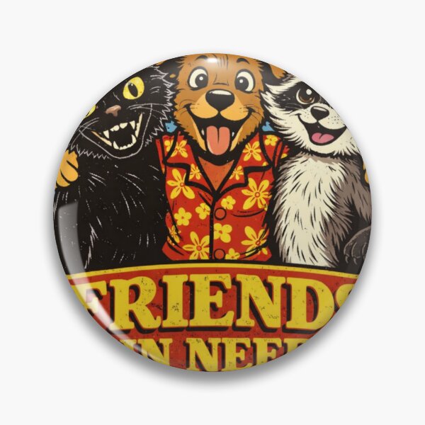 Item preview, Friends in Need – Cute Cat Dog Raccoon Friendship Vintage Animal Illustration designed and sold by HOUSE OF TIST.