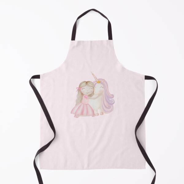 Item preview, Watercolor girl princess and unicorn best friends children illustration designed and sold by katasonovaart.