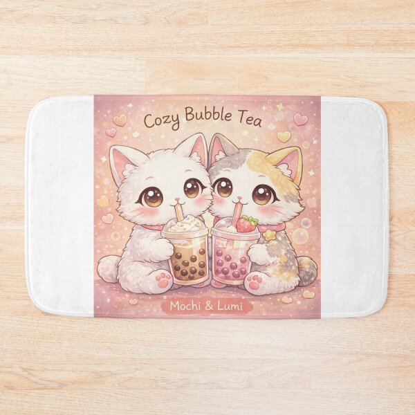 Artikelvorschau, Mochi & Lumi Cozy Cats – Bubble Tea Time entworfen und verkauft von Mochi Studio.