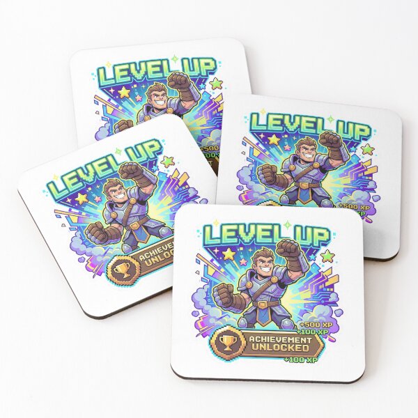 Item preview, Gaming Achievement Unlocked: Level Up Victory Illustration designed and sold by SheebRock.