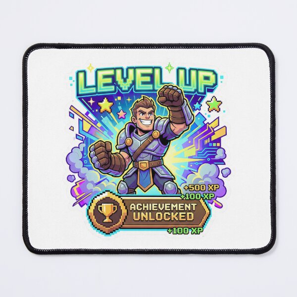 Item preview, Gaming Achievement Unlocked: Level Up Victory Illustration designed and sold by SheebRock.